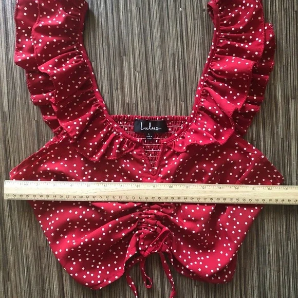 Lulus Polka Dot Crop Top - Picture 4 of 8